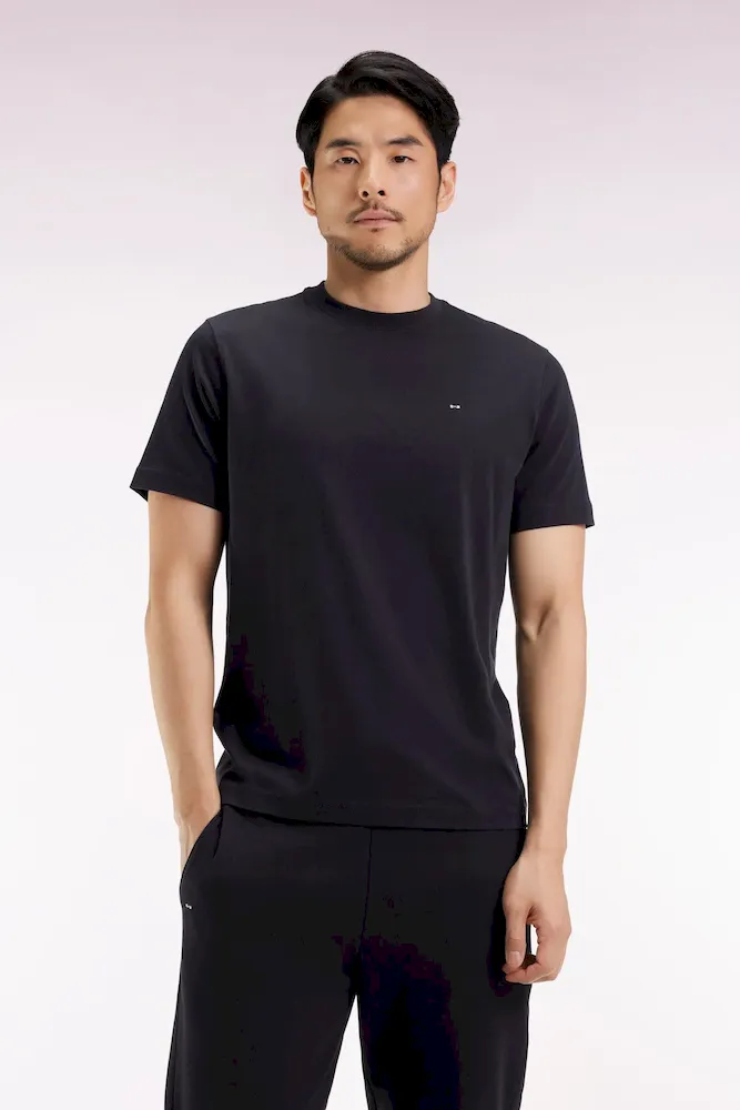 T-shirt à manches courtes broderie dos en coton Pima noir – Bild 3