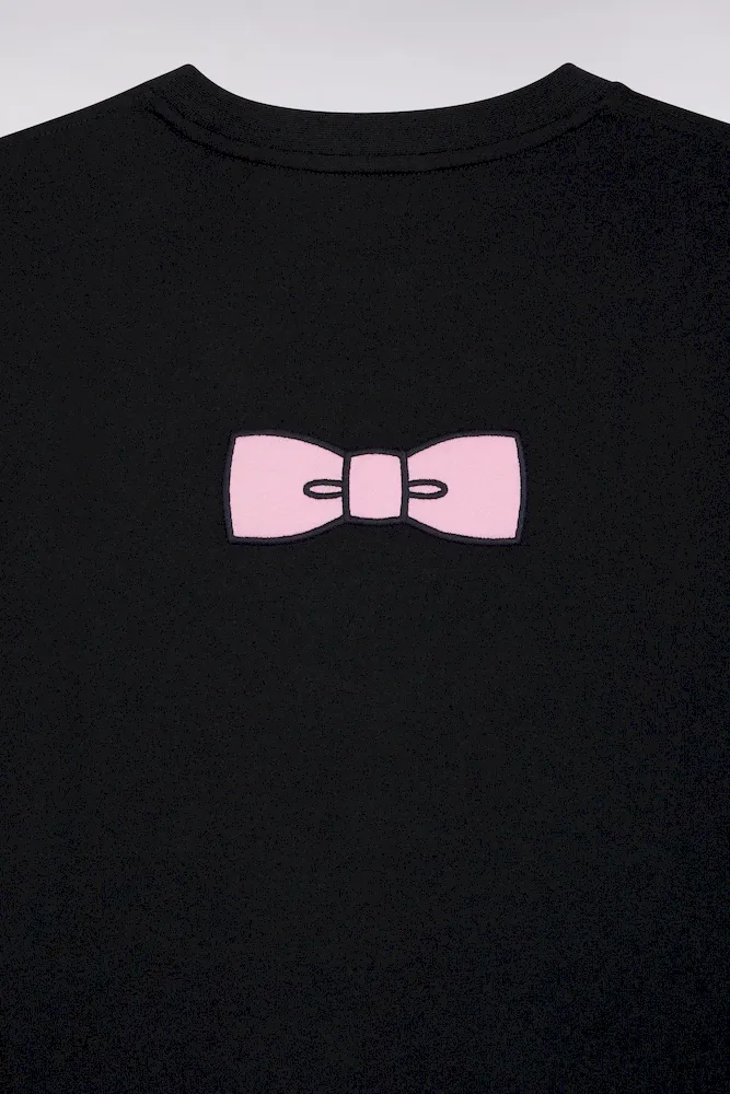 T-shirt à manches courtes broderie dos en coton Pima noir – Bild 6