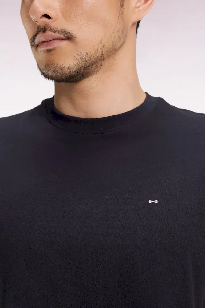 T-shirt à manches courtes broderie dos en coton Pima noir – Bild 4