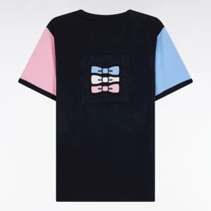 Alternative view of T-shirt à manches courtes contrastées en coton marine