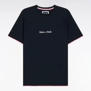 Alternative view of T-shirt à manches courtes broderie Eden Park en coton marine