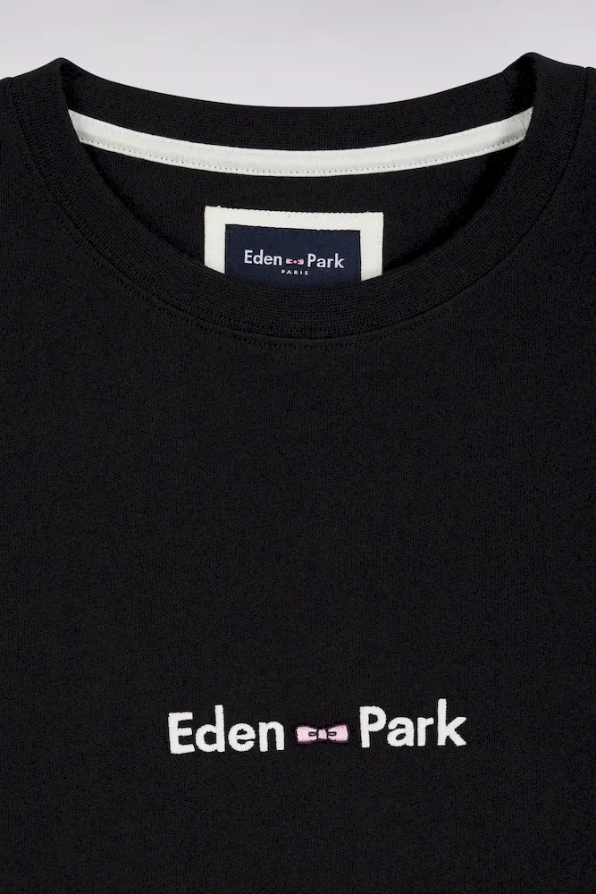 T-shirt à manches courtes broderie Eden Park en coton noir – Bild 6