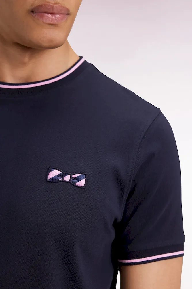 T-shirt à manches courtes en coton marine – Bild 4