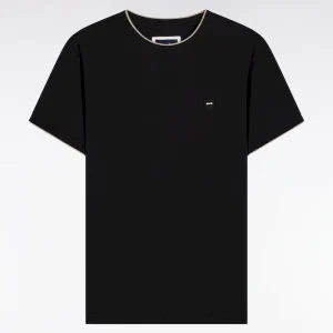 Alternative view of T-shirt à manches courtes en coton stretch noir coupe ajustée