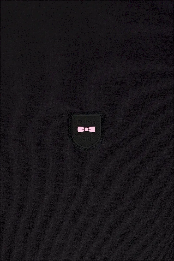 T-shirt à manches courtes en coton stretch noir coupe ajustée – Bild 6