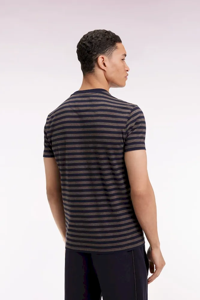 T-shirt à manches courtes en jersey de coton rayé marine – Bild 5