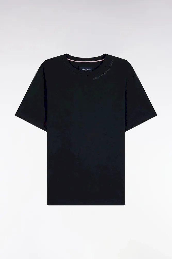 T-shirt à Manches Courtes En Coton Marine à Logo