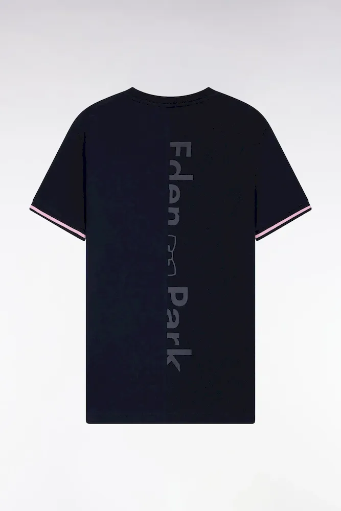 T-shirt à Col Rond En Jersey Coton Marine Coupe Relaxed