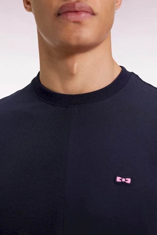 T-shirt à col rond en jersey coton marine coupe Relaxed – Bild 4