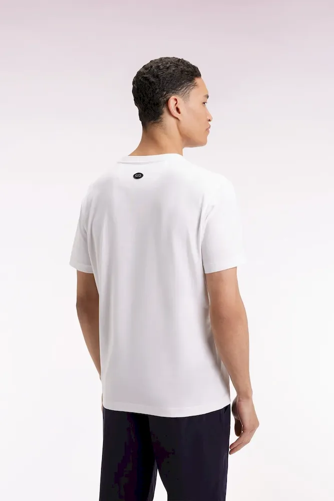 T-shirt à manches courtes en coton blanc impression effet velours – Bild 5