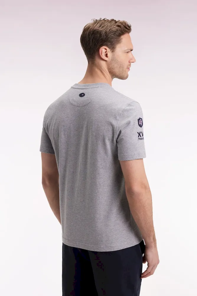 T-shirt à manches courtes gris sérigraphie coq XV de France – Bild 5
