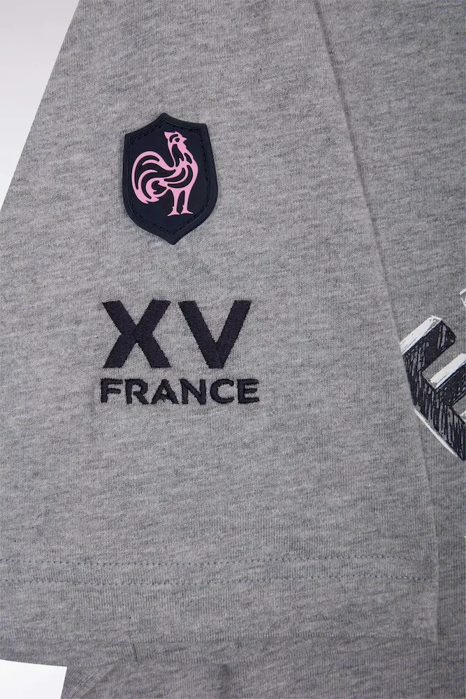 T-shirt à manches courtes gris sérigraphie coq XV de France – Bild 6