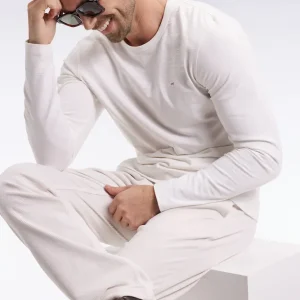 T-shirt à manches longues en coton slub écru