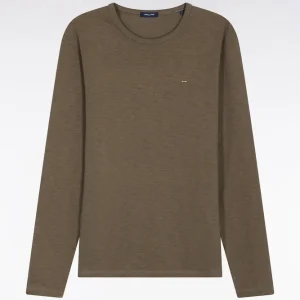 Alternative view of T-shirt à manches longues en coton slub kaki