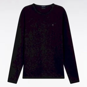 Alternative view of T-shirt à manches longues en coton slub noir