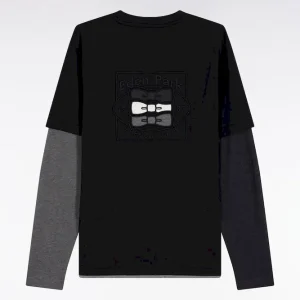 Alternative view of T-shirt à manches longues en coton noir