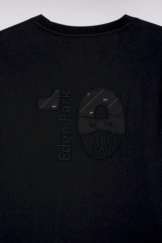 T-shirt col rond à manches longues en coton noir – Bild 6