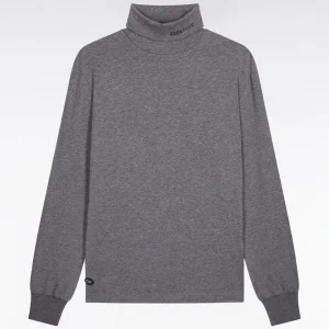 Alternative view of T-shirt col roulé à manches longues en coton stretch gris