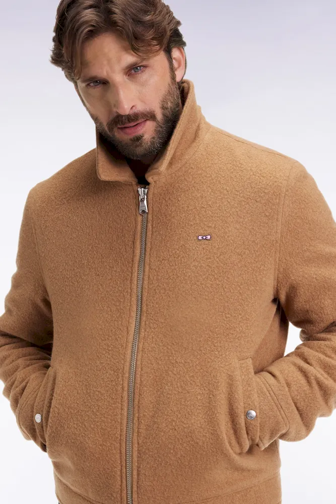 Blouson en laine bouillie mélangée camel – Bild 3