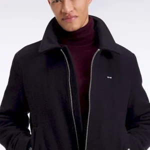 Blouson en laine bouillie mélangée marine