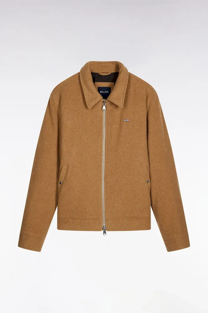 Blouson en laine bouillie mélangée camel – Bild 2