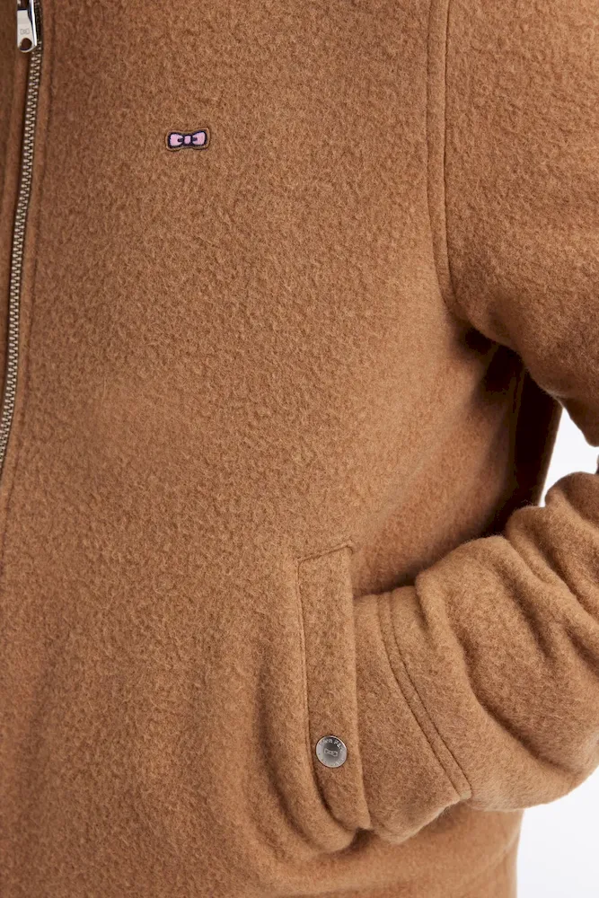 Blouson en laine bouillie mélangée camel – Bild 6