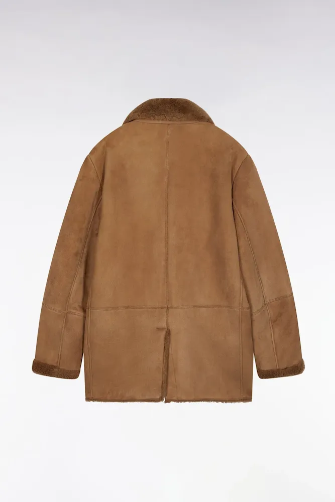 Caban en peau lainée marron – Bild 7