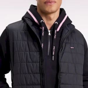 Doudoune sans manches en nylon matelassé noir