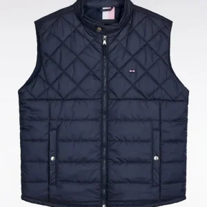 Alternative view of Doudoune sans manches col motard en nylon matelassé bleu marine