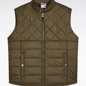 Alternative view of Doudoune sans manches col motard en nylon matelassé kaki