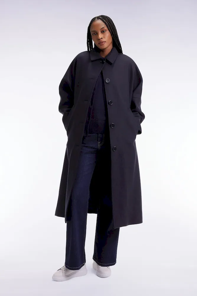 Manteau kimono en laine marine – Bild 3