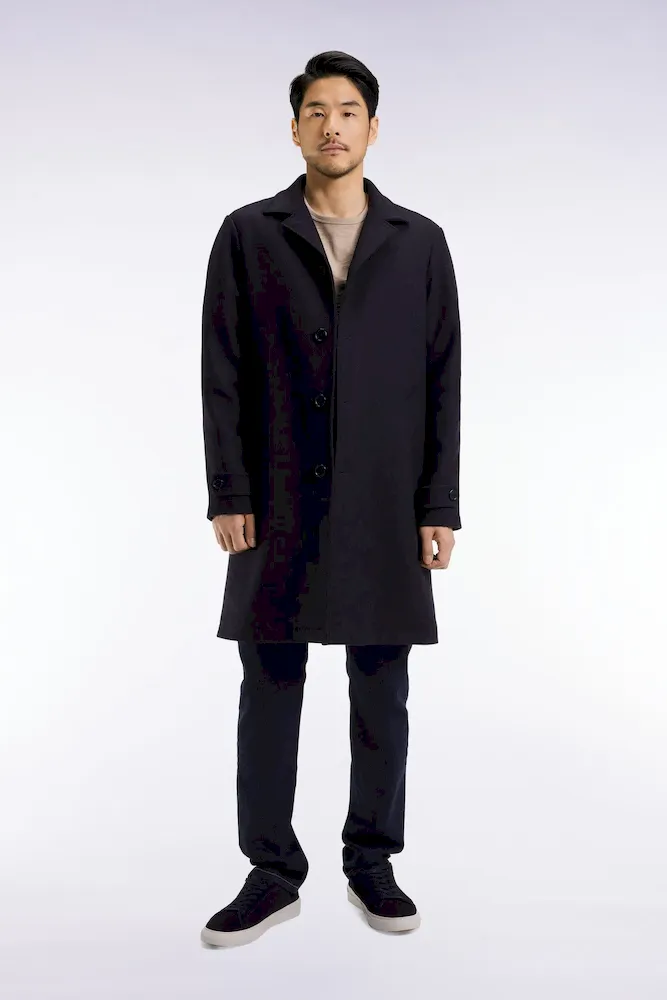 Manteau en laine mélangée marine – Bild 3