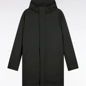 Alternative view of Parka longue en nylon kaki à capuche intégrée