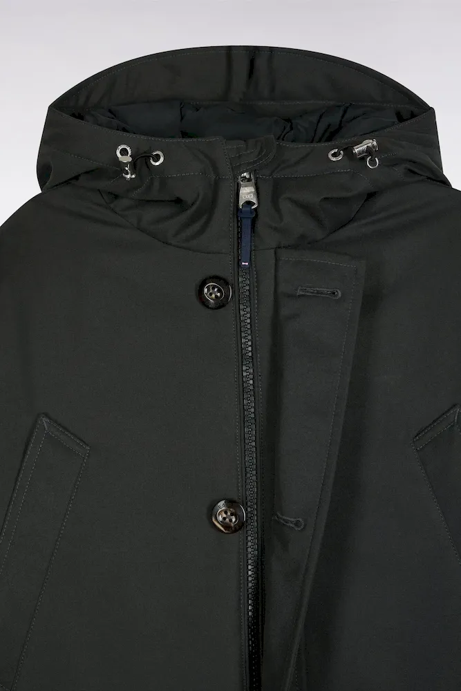 Parka courte en nylon kaki à poches plaquées – Bild 6