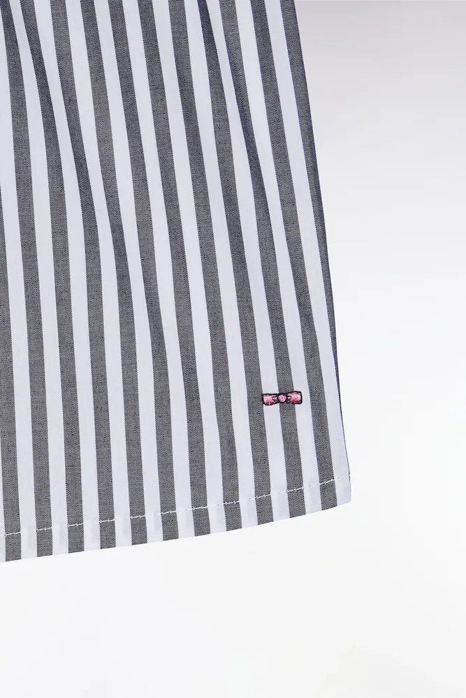 Caleçon En Popeline De Coton à Cadran Rayé