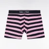 Boxer en jersey de coton rayé marine et rose