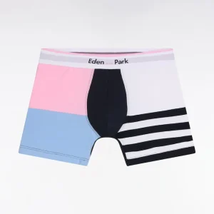 Boxer en jersey de coton colorblock blanc