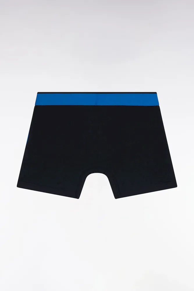 Boxer En Jersey De Coton Colorblock Bleu