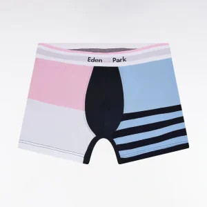 Boxer en jersey de coton colorblock ciel
