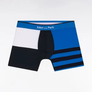 Boxer en jersey de coton colorblock bleu