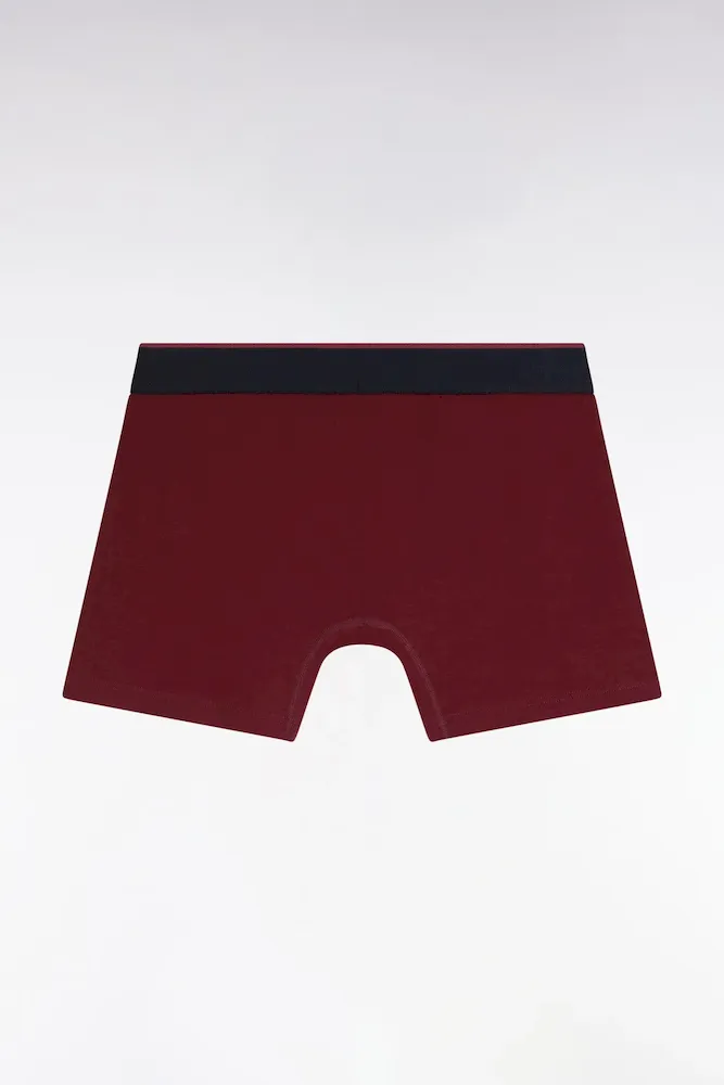 Boxer En Jersey De Coton Bordeaux à Bande Contrastée