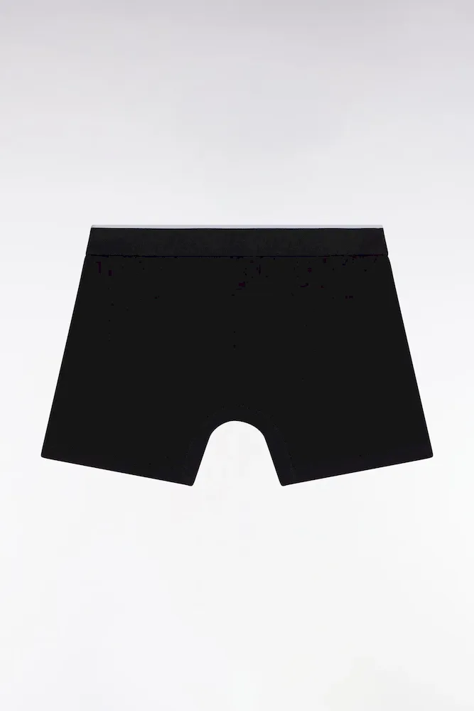 Boxer En Jersey De Coton Noir à Bande Contrastée