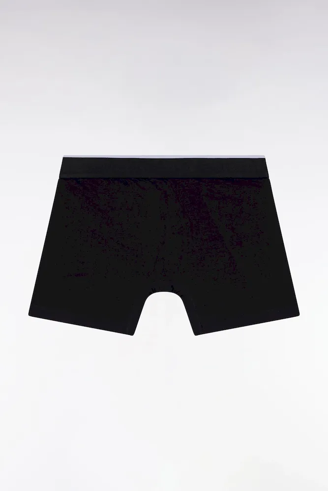 Boxer En Jersey De Coton Colorblock Noir Et Gris