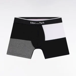 Boxer en jersey de coton colorblock noir et gris