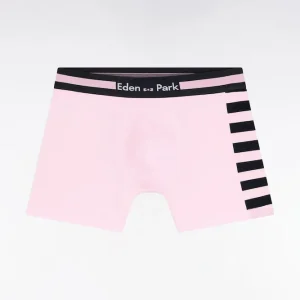 Boxer en jersey de coton rose à détail rayé