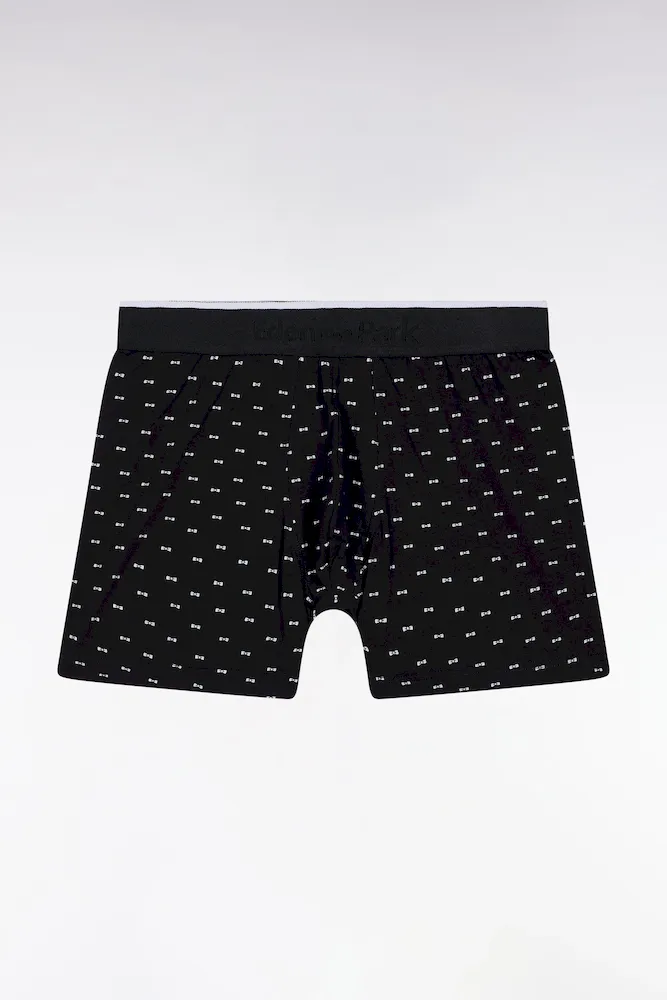 Boxer en jersey de coton micro-motifs nœuds papillon noir