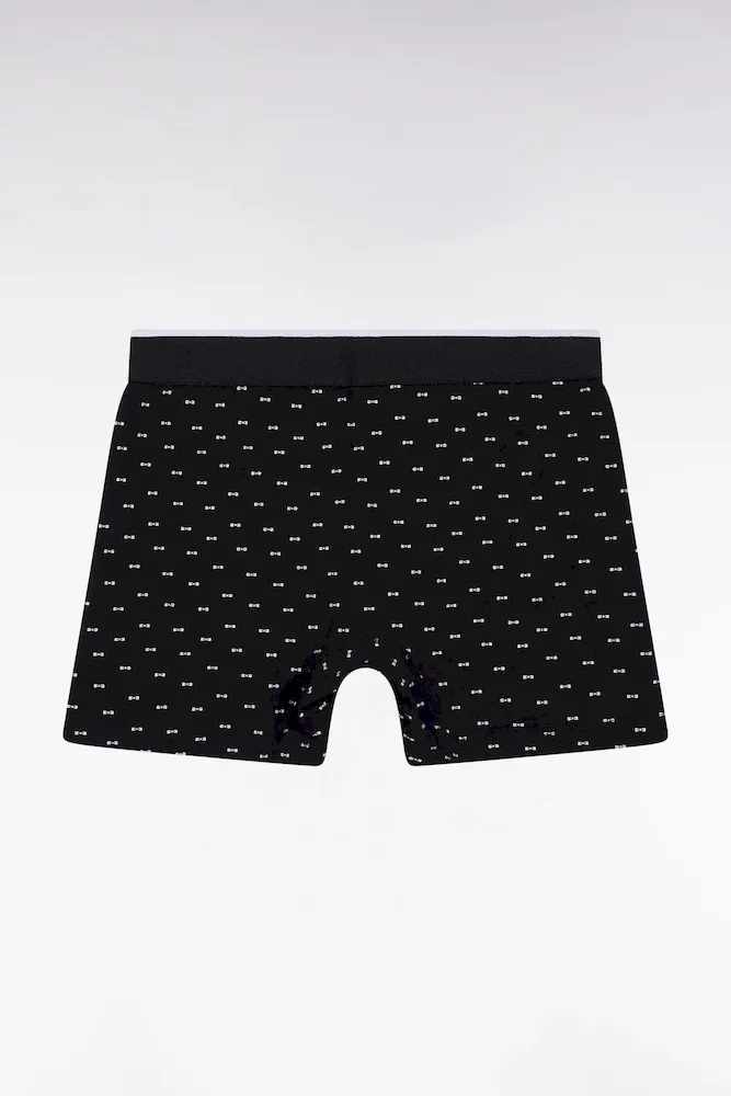 Boxer en jersey de coton micro-motifs nœuds papillon noir – Bild 2