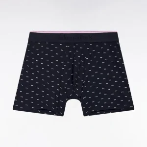 Boxer en jersey de coton micro-motifs nœuds papillon marine
