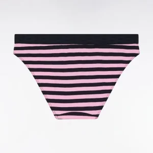Culotte en jersey stretch rayée marine et rose
