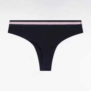 Alternative view of Culotte tanga en jersey stretch marine à logo